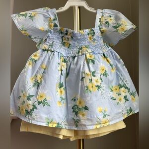 Janie & Jack Blue and Yellow Floral Set